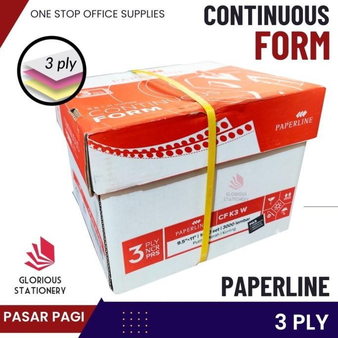 

TERBARU - kertas countinous form uk 9.5 x 11 3ply merk Paperline