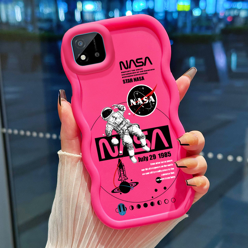 Casing Hp Untuk Realme C20 C20A C11 2021 Case Casing Softcase astronot angkasa HP Kesing Macaron tre