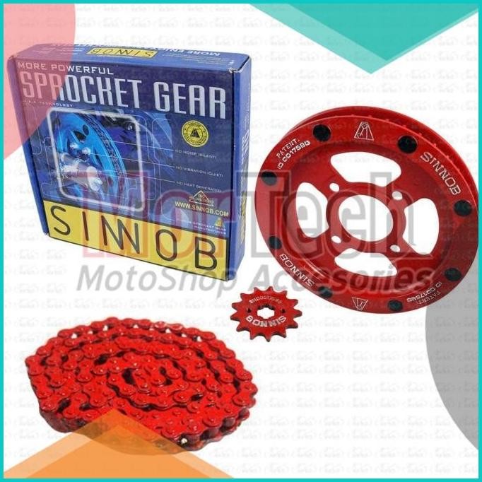 Chain Kit - Gear Set - Gear - Gir Dan Sinnob Colour Chain Tiger Merah