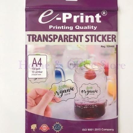 

Kertas Foto E-Print Transparent Stiker A4 150Gr