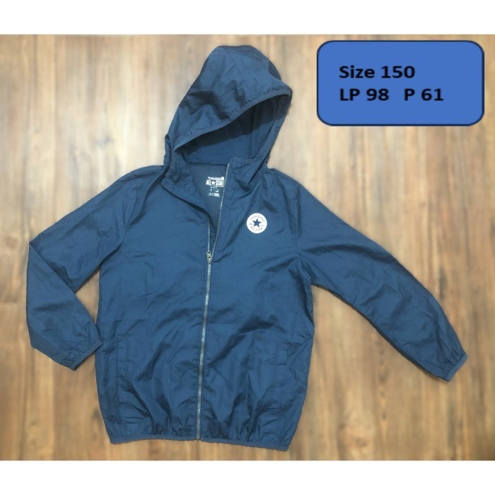 JAKET CONVERSE - JAKET TRACKTOP RUNNING HOODIE WATERPROOF PRELOVED REMAJA-DEWASA RR