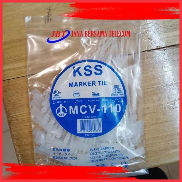 

(JBT) KSS MCV-110 LABEL TIES/MARKER TIES/KABEL TIES BENDERA TEBAL 2.5MM