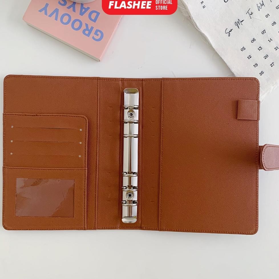 

dw-45 Flashee Binder Polos A6 6 Ring Eksklusif Levi Agenda A6 Polos Binder Berkualitas Dompet Keuangan Hemat