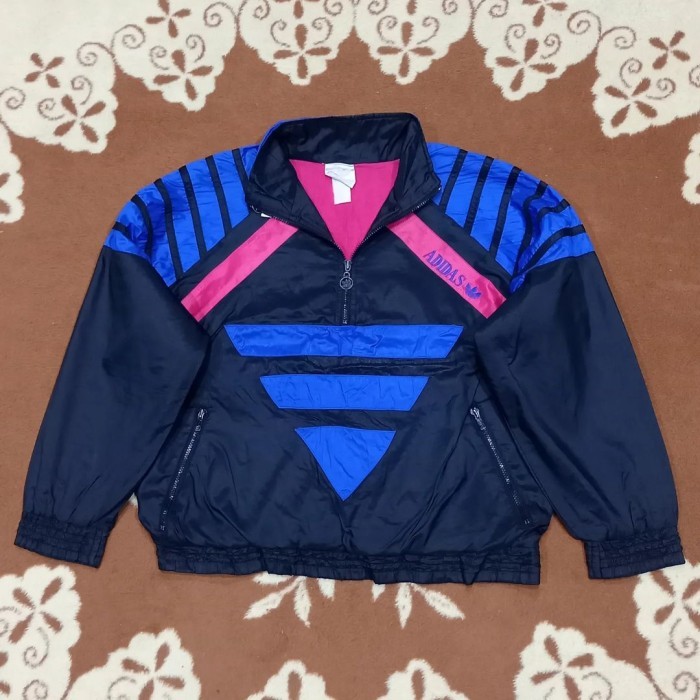 JAKET PRIA VINTAGE ADIDAS TRACKTOP SZ XXL DAN VARSITY SWINGSTER SZ XL