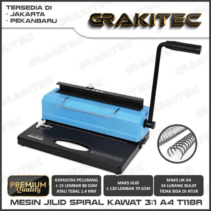 

TERMURAH - Mesin Jilid Spiral Kawat A4 T118R TD-13 TD-130 Grakitec