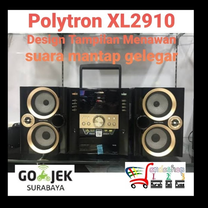 TERLARIS DISKON POLYTRON MINI HIFI XL2910 COMPO TAPE DVD USB RADIO KARAOKE BLUETOOTH