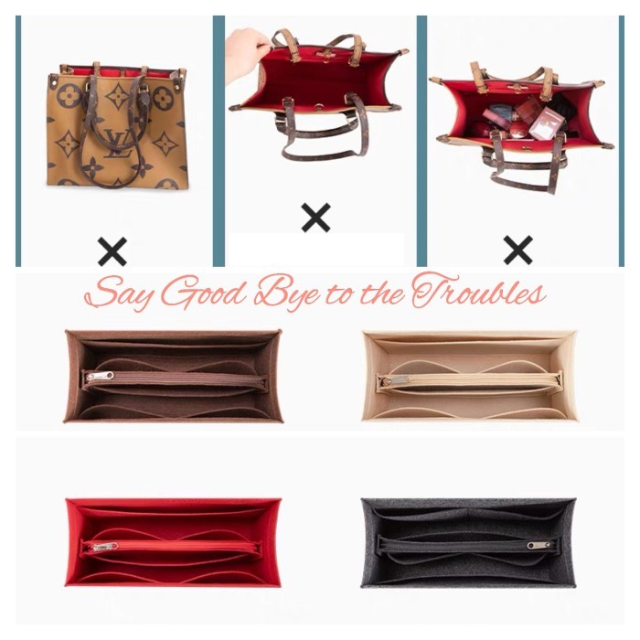 FLASH SALE BAG ORGANIZER FOR LV MM NEVERFULL ONTHEGO LONGCHAMP SEKAT LEPAS PASANG - NAVY