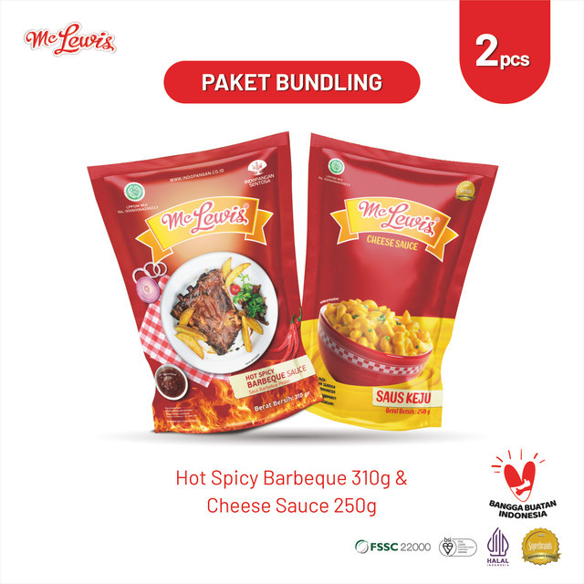 

[Paket Bundle] Mc Lewis Cheese 250 gr + Mc Lewis Hot BBQ 310 gr