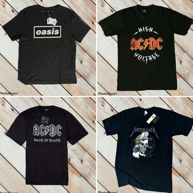 Kaos Band H&M Oasis Kaos Band H&M Metallica Acdc