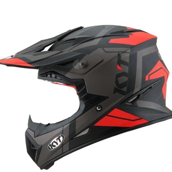 Helm Cross Kyt Jumpshot #3 - Bla Matt / Red Fluo