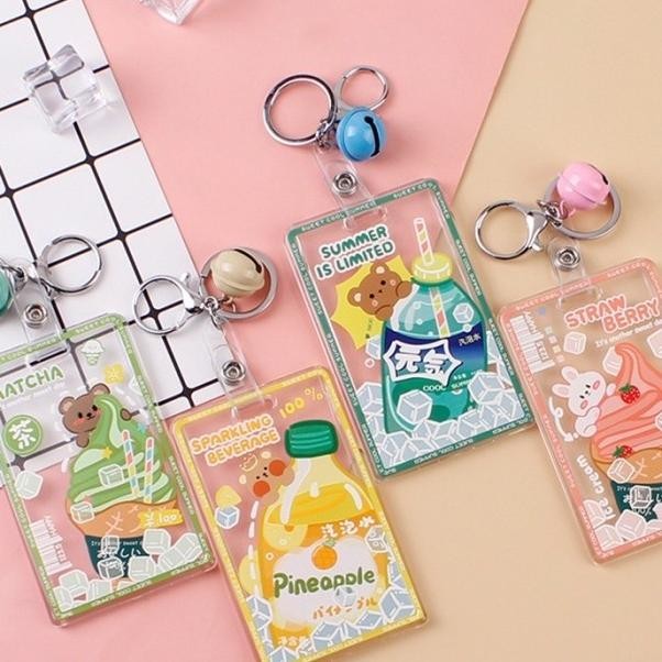 

Photocard Id Card Holder Akrilik Cute Drinks Ice Cream Illustration