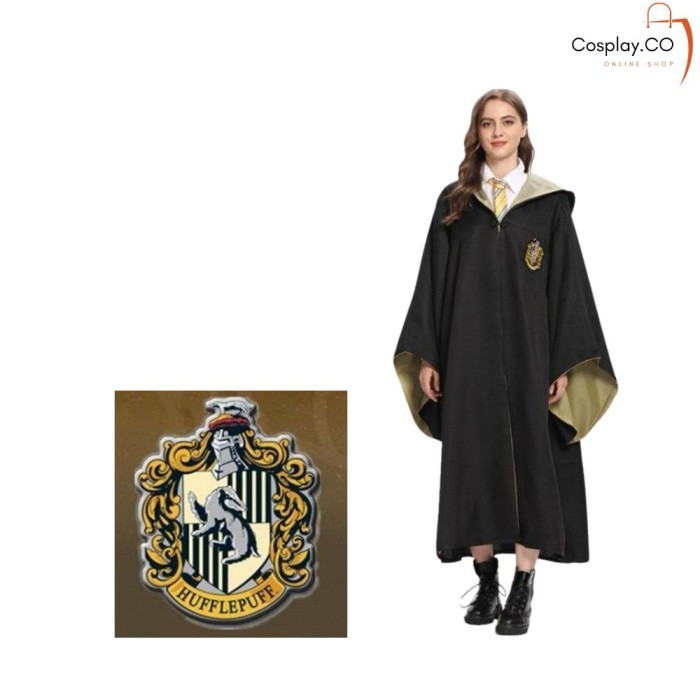 Ready Cosplay Kostum Jubah Pelajar Sekolah Sihir Halloween Pria Dan Wanita Harrypotter Ada Logo