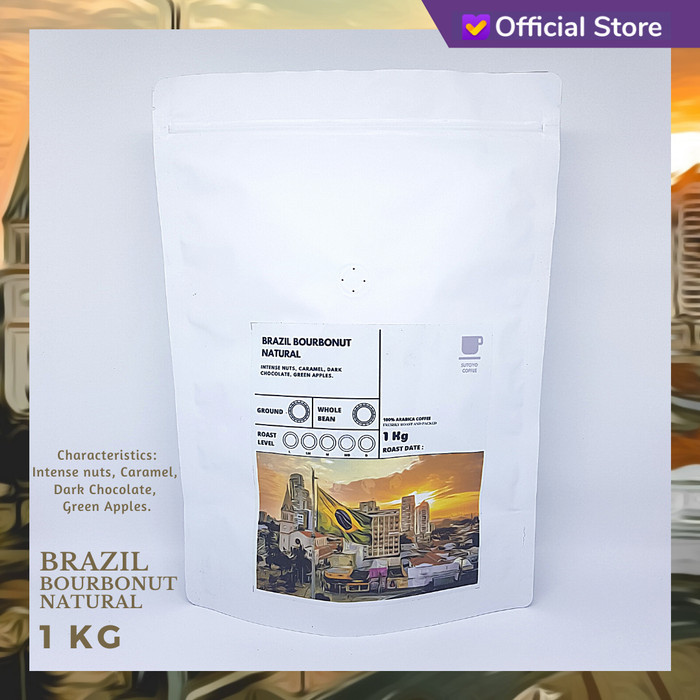 

Kopi Arabika Brazil Bourbonut Natural 1 Kilogram By Sutoyo Coffee