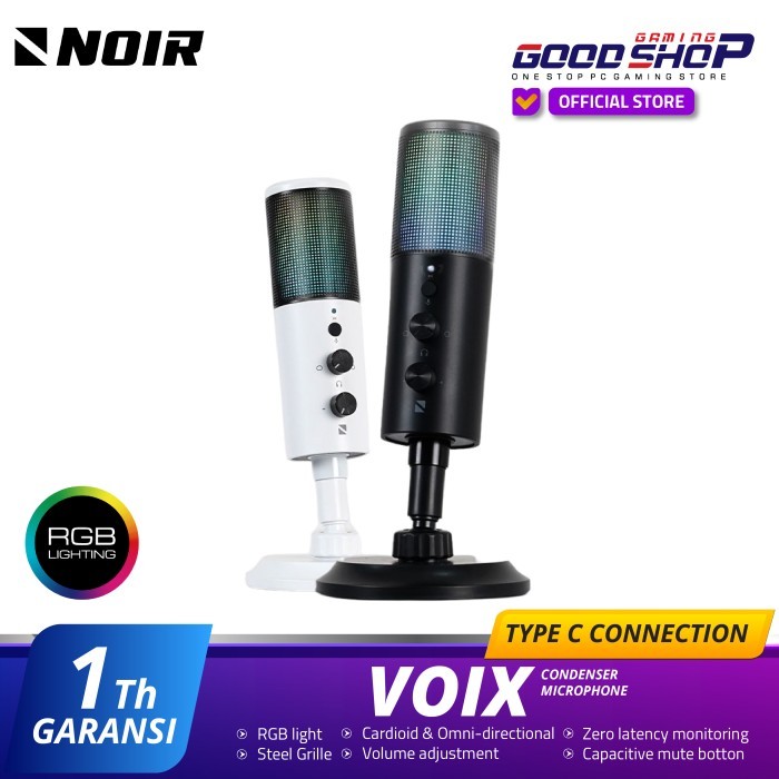 Ready Noir Voix Condenser Microphone USB Type-C with RGB Streaming&Gaming