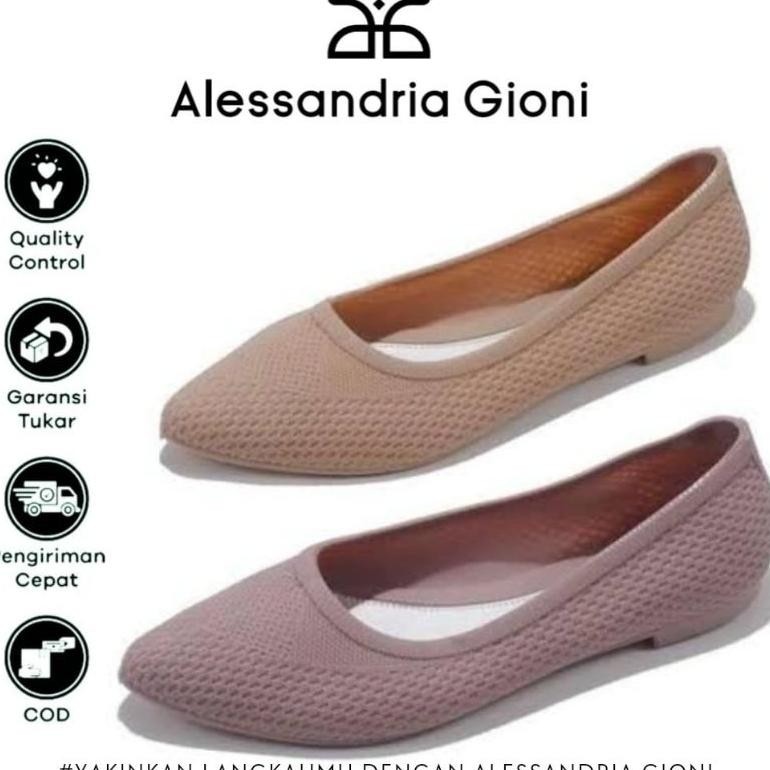 Hl - Ag-Sepatu Jelly Flat Karet Wanita Teplek Tanpa Hak/Flatshoes Balance 695 Import Kasual