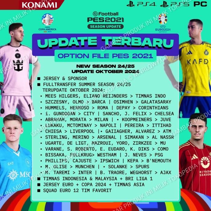 Update Patch Option File Pes 2021 Ps4 2023-2024
