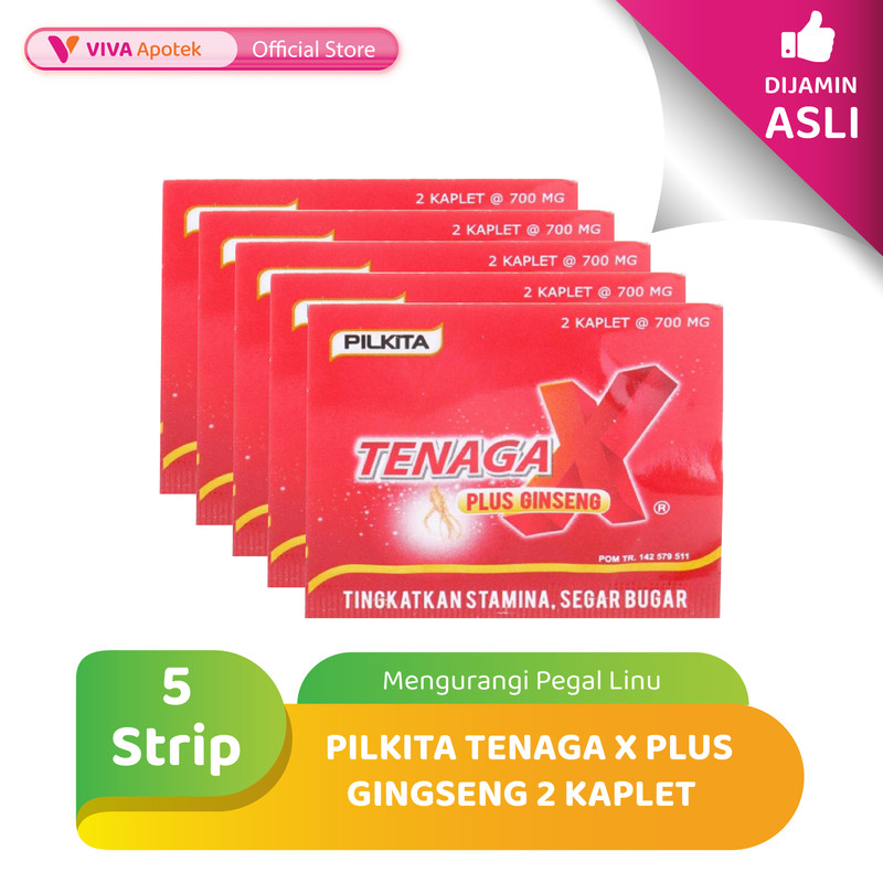 Pilkita Tenaga X Plus Gingseng untuk Pegal Linu (Pack - 5 Strip)