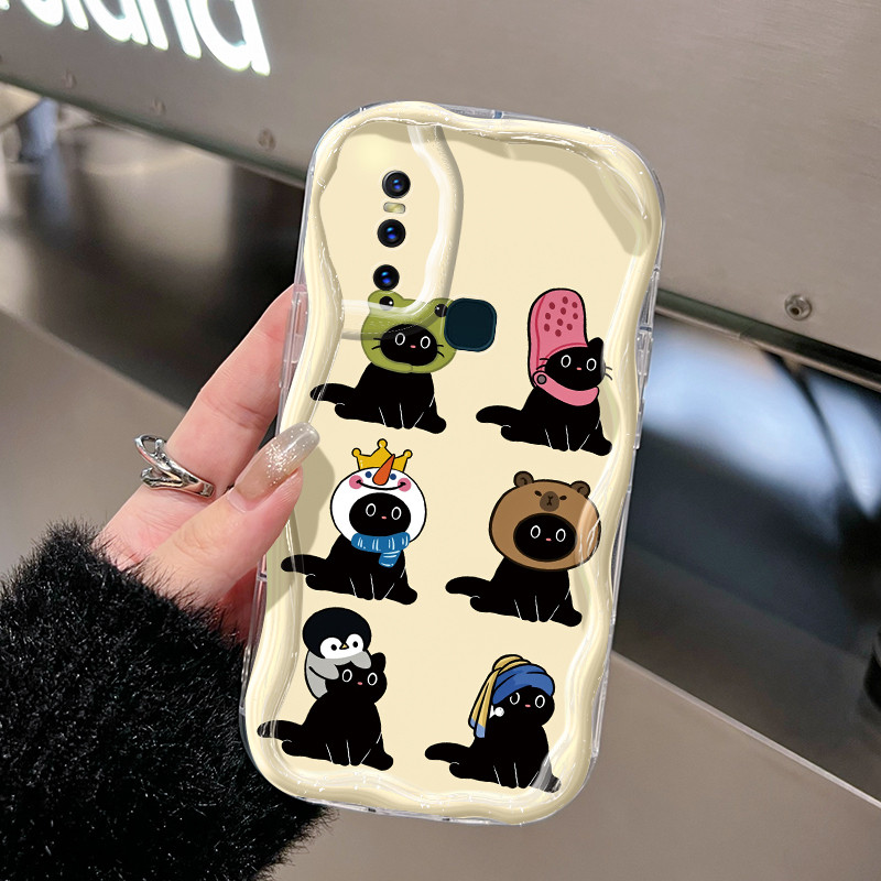 Casing Hp Untuk VIVO V15 VIVO V15 Pro VIVO V20 Pro VIVO S7 Case HP kucing hitam menggunakan casing S