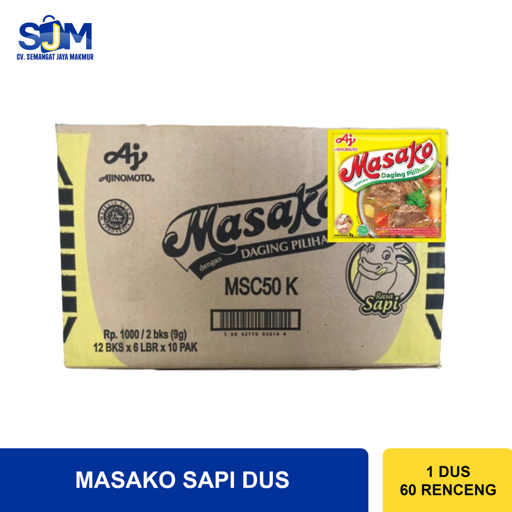 

Masako Ayam & Sapi Renceng 9gr 1 Dus isi 120pcs x 6 pak