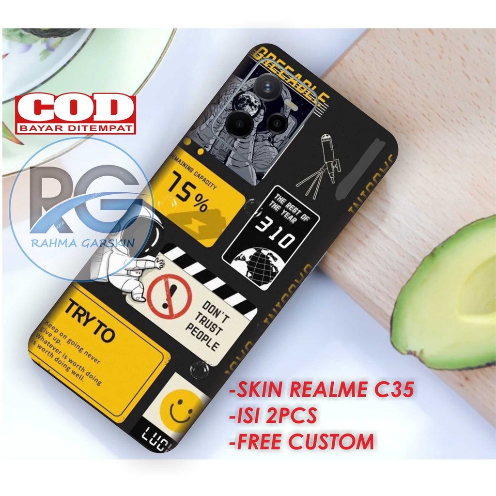 (Double) Realme C35 Garskin Premium Kece Custom Gratis Bisa COD