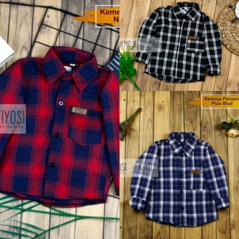Baju Anak Casual Kemeja Lengan Panjang Anak Laki-Laki termurah usia 1-6 tahun