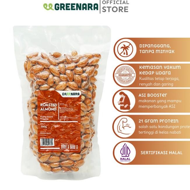 

Greenara Roasted Almond 500Gr / Kacang Almond Panggang