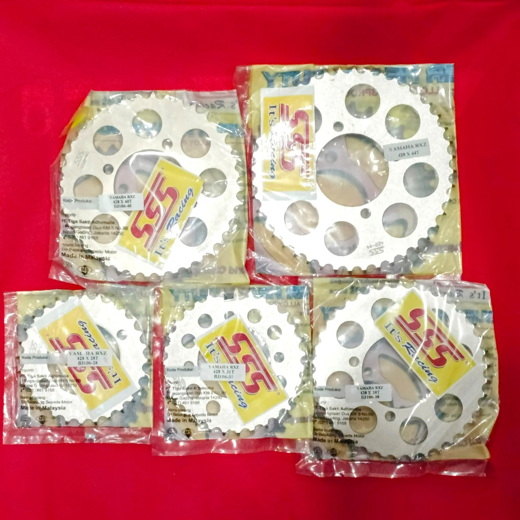 GIR GEAR BELAKANG SSS 428 CHROME YAMAHA RXZ / KING / JUPITER Z / VEGA R / F1ZR / JUPITER MX UKURAN :