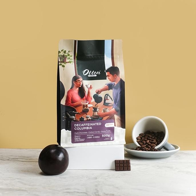 

Kopi Decaffeinated Columbia Sugar Cane Process 500G - Biji / Bubuk Kopi Coffee