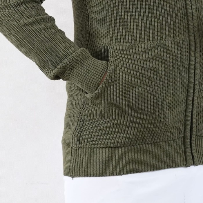 Sweater Rajut Tebal Bahan Wol Resleting Depan Turtlene Pria Wanita Sweter Wol Tebal
