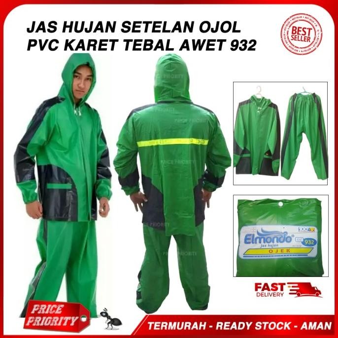 JAS HUJAN Setelan GOJEK GRAB Jaket Celana ELMONDO 932 Promo TERMURAH