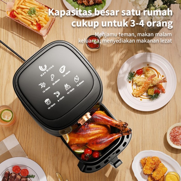 Han River Air Fryer 3.2L Low Power Pink 800Watt