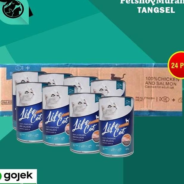 Gosend Makanan Kucing Wet Food Kaleng Life Cat Grosir Dus 24 Pcs 400Gr