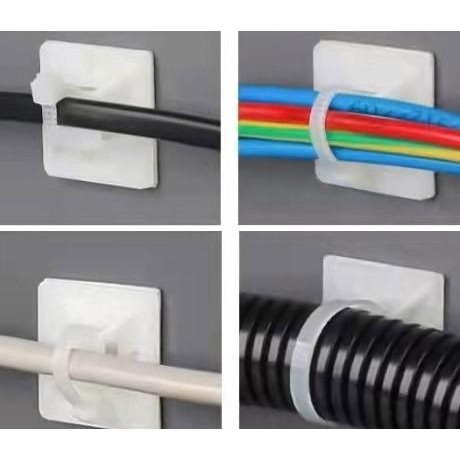 Klem Kabel Tempel 100Pcs Double Tape Klip Tie Mount Gait Kabel Tis
