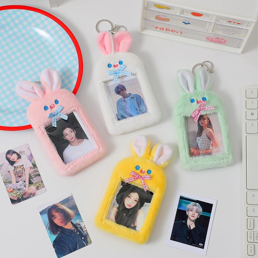 

ede-78 Photocard Holder Keychain Gantungan PC Card Holder Boneka Bulu Kpop Hemat