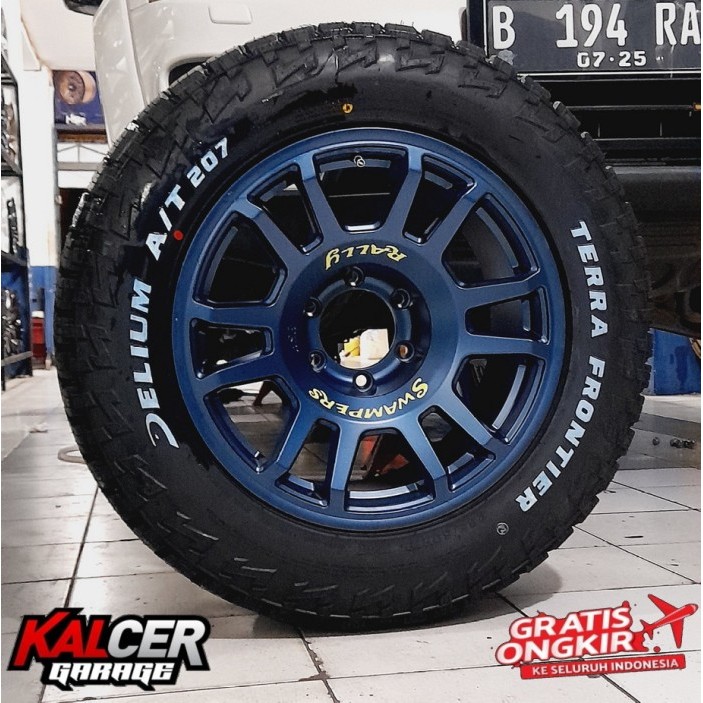 PAKETAN VELG MOBIL PAJERO R18 HSR SWAMPERS + BAN DELIUM AT 265 60 18
