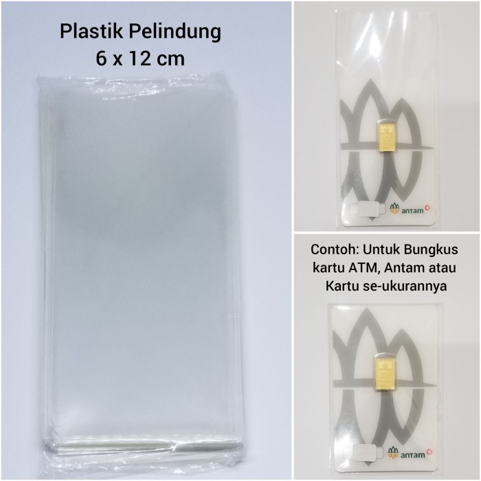 

Plastik Antam sarung kartu Atm Sleeve sampul bening 6 x 12 cm