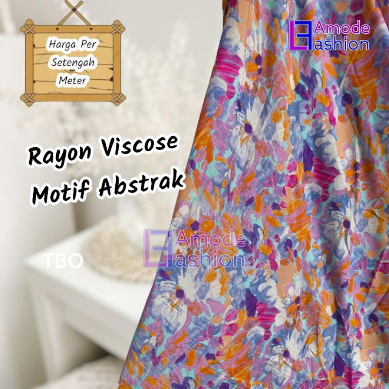 Kain Rayon Viscose Motif Abstrak
