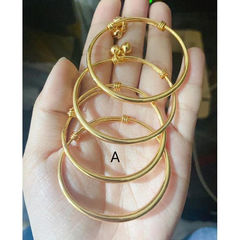 ORIGINAL Promo set gelang bayi 3 bulanan gold lapis emas awet yui-7