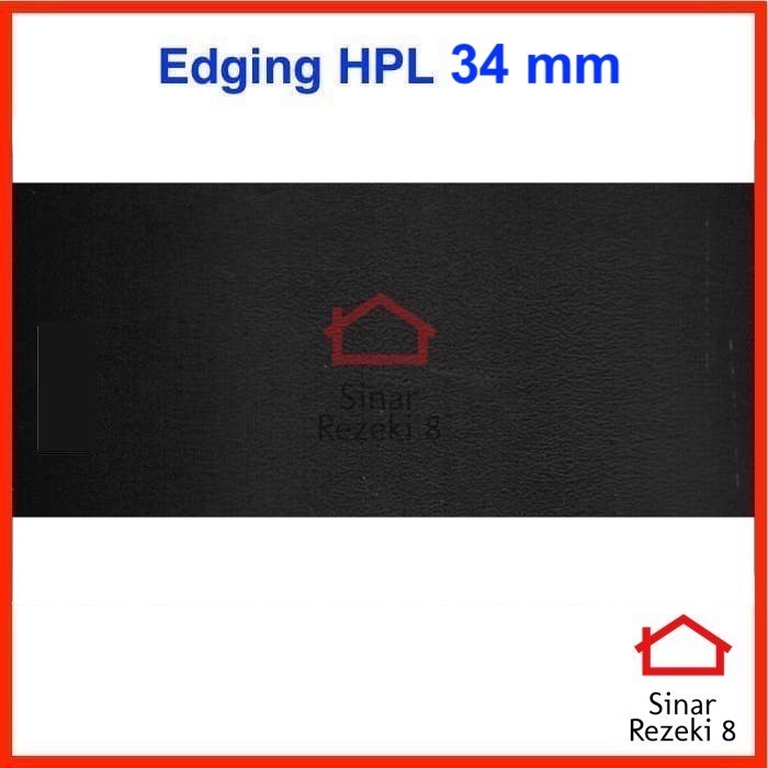 Laci - Edging Hpl 34 Mm Hitam / Black Solid Pinggir Meja Solid Taco Pvc
