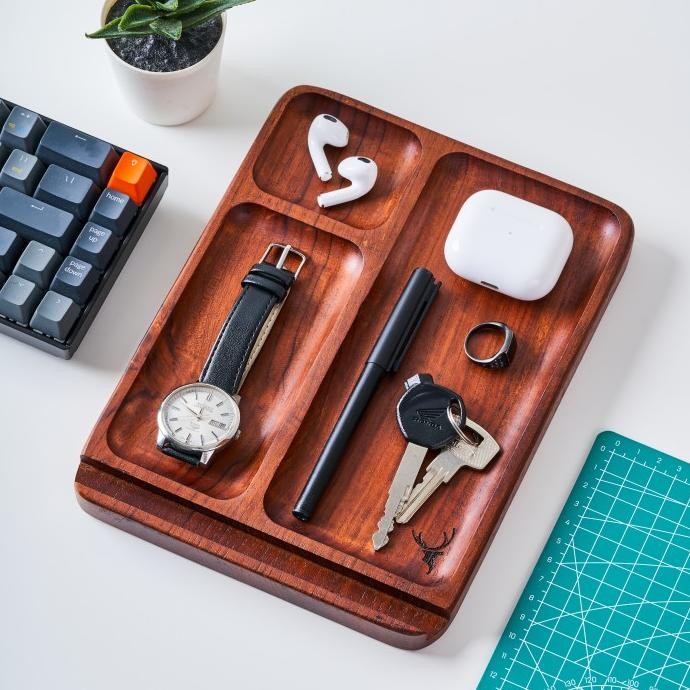 

TERBARU - Skandif Catchall Tray Premium Teak Wood Desk Organizer Kayu Jati (RE)