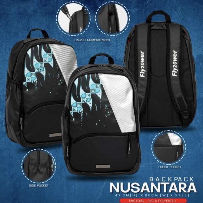 TAS BADMINTON NUSANTARA BACKPACK FLYPOWER BAG RANSEL ORIGINAL 2710T