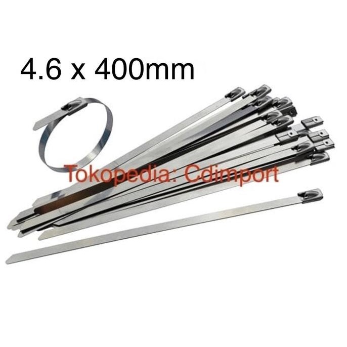 

BEBAS ONGKIR - Stainless Cable Ties - Kabel Tis Stainless 4.6 x 400 mm 40 cm - 100pcs