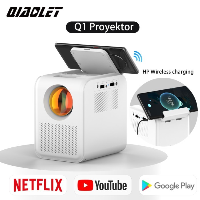 anyar@ QIAOLET Proyektor hp Q1 250 ANSI Android 9.0 Android Proyektor