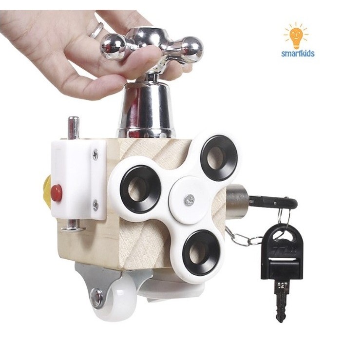 

Baru - 6 In 1 Busy Cube Wood Mainan Kayu Edukasi Montessori Motorik Anak