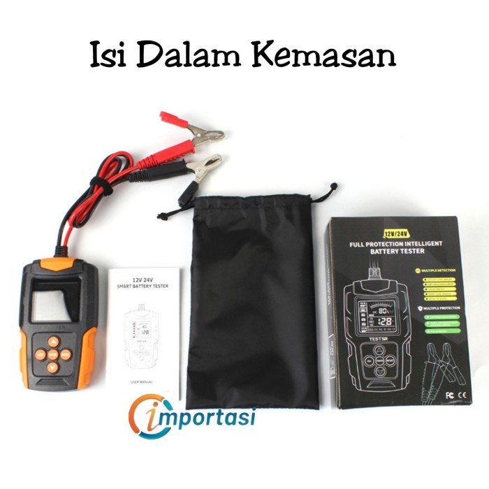 Foxsur Smart Battery Tester Aki Mobil Motor 200Ah Health Analizer Scan Terbaik