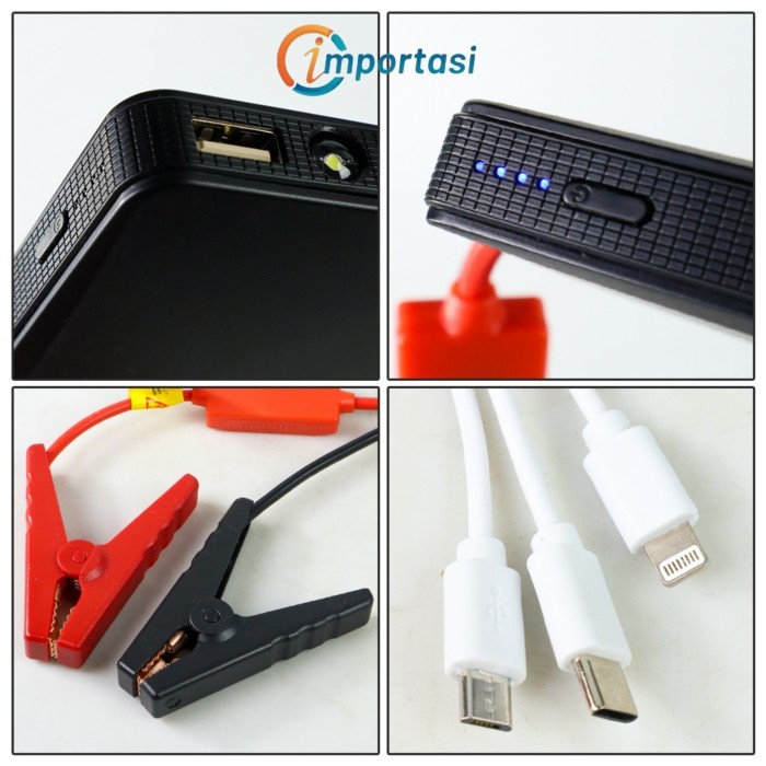 Otoheroes Usb Jumper Stater Aki Mobil Motor Power Bank Senter 10000Mah Diskon