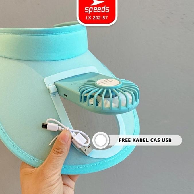 Topi Kipas Angin Usb Portable Mini Fan Hat Topi Anti Panas Pantai TP