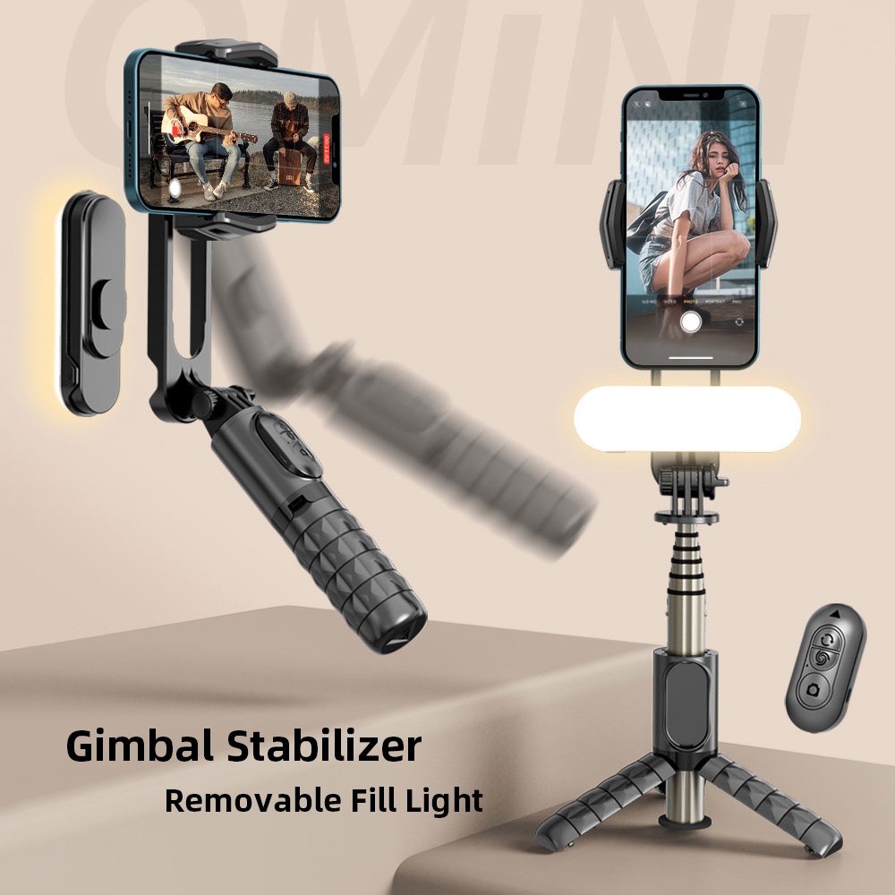 

Tripod tongkat Selfie Mini penstabil sambungan Universal genggam dengan dudukan ponsel portabel jarak jauh nirkabel lampu pengisi dapat dilepas baru |68CA4B56|