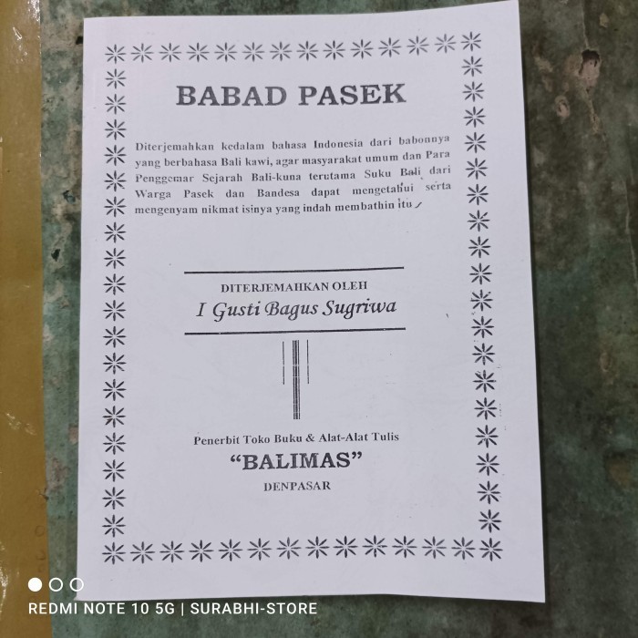 ((((()paling dicari] Sejarah Babad Pasek IB Sugriwa Balimas
