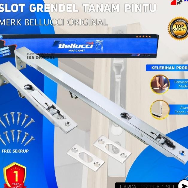 Grendel Tanam 6" & 12" / Selot Pintu Atas Bawah Sliding Geser Bagus